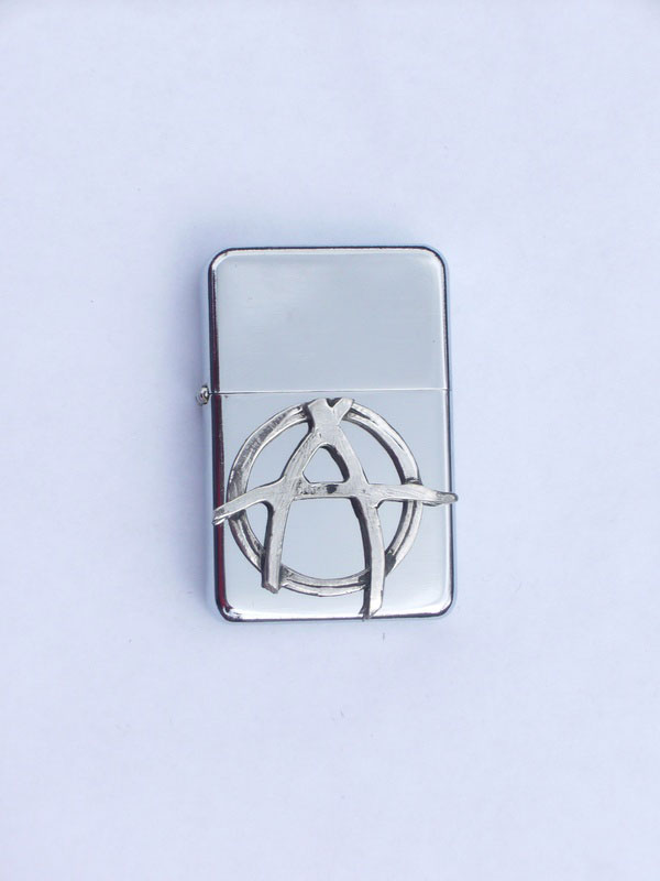 Petrol Lighter with Pewter Anarchy Badge (LP3)