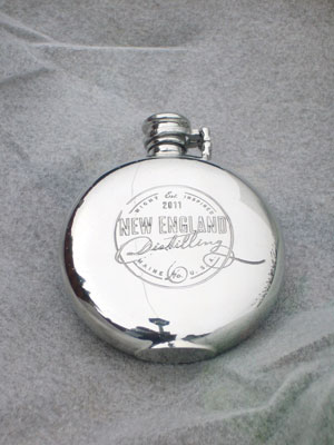 Pewter Flask for The Famous New England Distillery USA