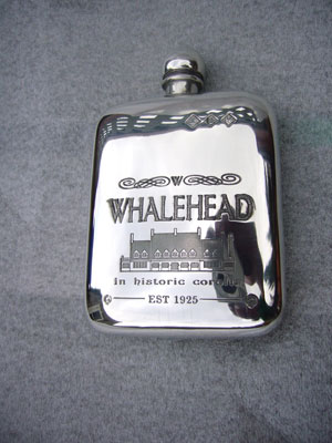 The Famous Whalehead Museum 4oz stamped pewter flask