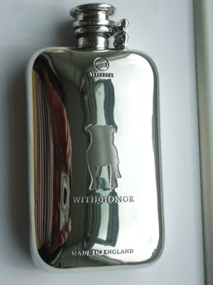 Pewter flask for The Famous Yearbook Store USA
