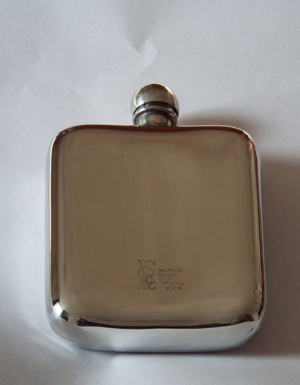 4oz Stamped Plain Pewter Hip Flask (F006)
