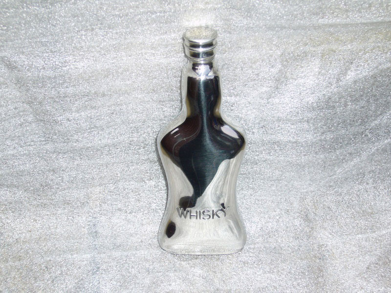 5oz Pewter Bottle Flask Embossed with "Whisky" (F039)
